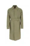 Jil Sander Army Green Cotton Trench Coat