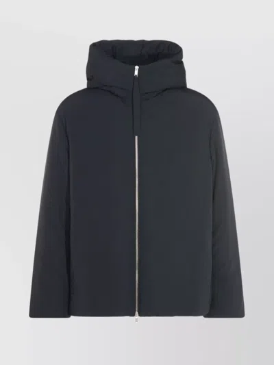 Jil Sander Insulated Hooded Long Sleeve Outerwear In Black