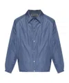 Jil Sander Press-stud Raglan-sleeve Jacket In Blue