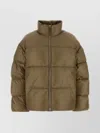 Jil Sander Insulated Nylon Down Outerwear With High Collar In Brown