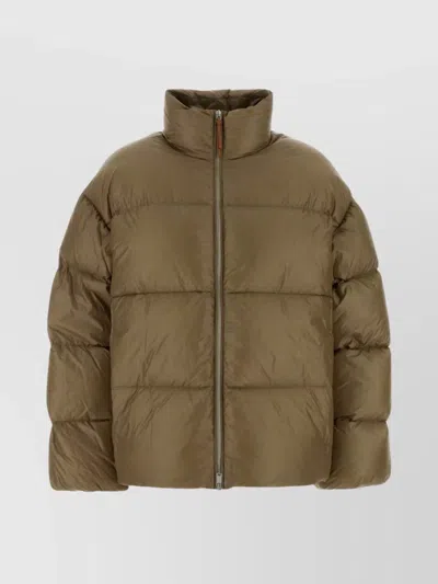 JIL SANDER INSULATED NYLON DOWN OUTERWEAR WITH HIGH COLLAR
