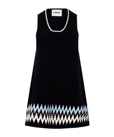 Jil Sander Intarsia Knit Mini Dress In Animal Print