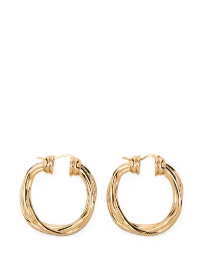 Jil Sander Intertwined Hoop Earrings In Gold