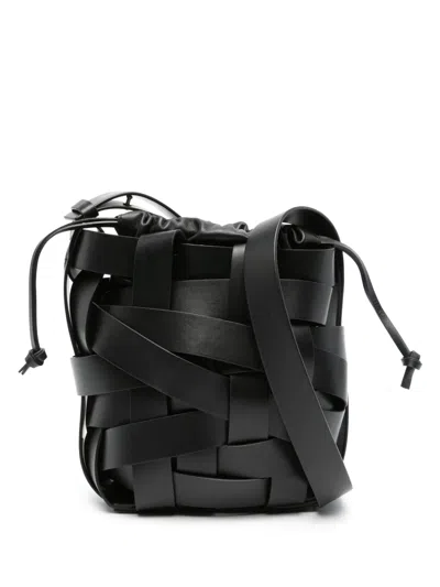 Jil Sander Interwoven-design Cross Body Bag In Black