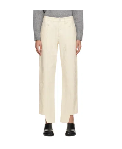 Jil Sander Irregular Hem Casual Pants In Nude