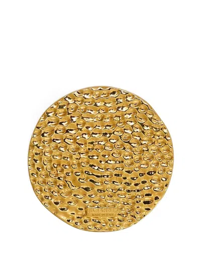Jil Sander Irregular-surface Engraved-logo Bag Pin In Gold