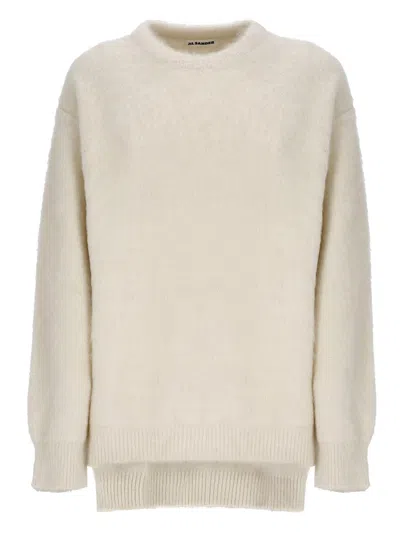 Jil Sander Ivory Alpaca Blend Sweater In Beige