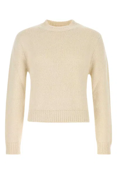 JIL SANDER IVORY ALPACA BLEND SWEATER