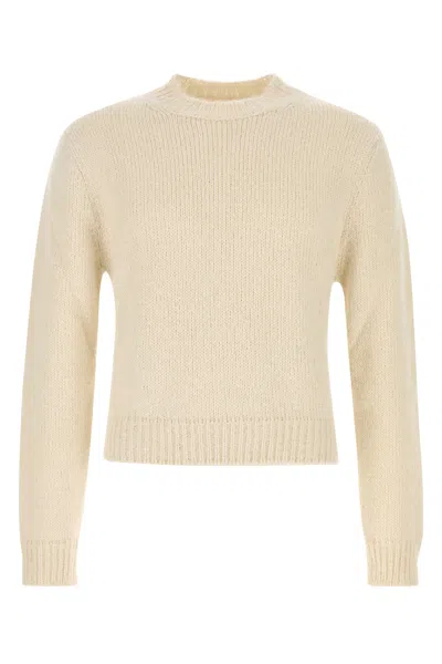JIL SANDER JIL SANDER IVORY ALPACA BLEND SWEATER