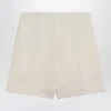 Jil Sander Ivory Bermuda Shorts In Silk Blend Women