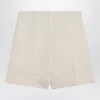 Jil Sander Ivory Bermuda Shorts In Silk Blend Women