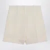 Jil Sander Ivory Bermuda Shorts In Silk Blend Women