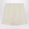 Jil Sander Ivory Bermuda Shorts In Silk Blend Women