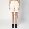 Jil Sander Ivory Bermuda Shorts In Silk Blend In White