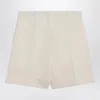 Jil Sander Ivory Bermuda Shorts In Silk Blend Women In White