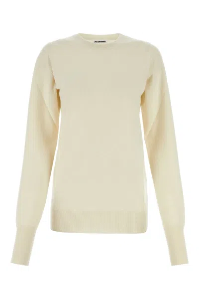 Jil Sander Ivory Cashmere Sweater In White