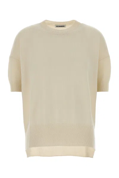 Jil Sander Ivory Cashmere Sweater In Neutral