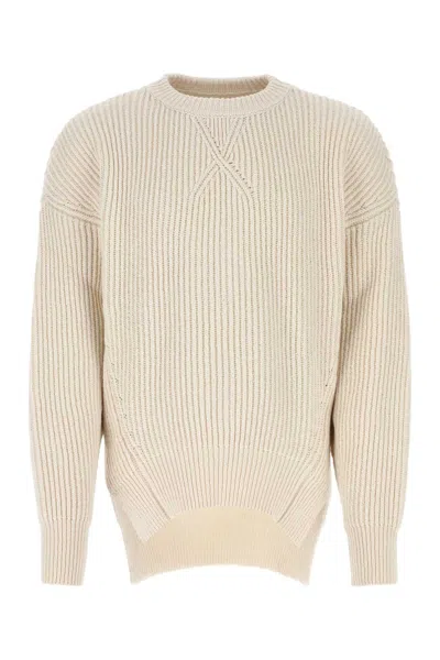 Jil Sander Men Ivory Cotton And Wool Sweater In White
