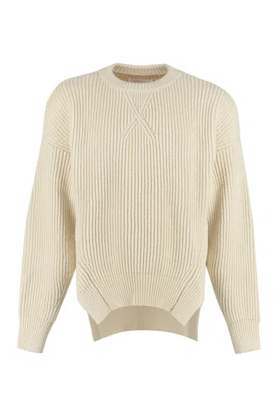 Jil Sander Ivory Cotton And Wool Sweater In Neutral
