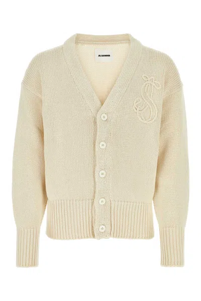 Jil Sander Ivory Cotton Cardigan In 109