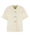 Jil Sander Short-sleeve Overshirt In Off White