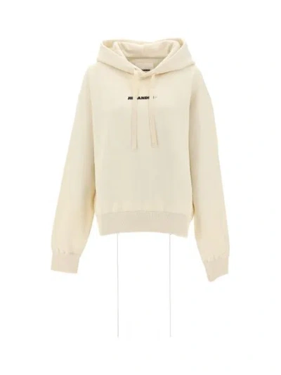 Jil Sander Ivory Cotton Oversize Sweatshirt In Yellow