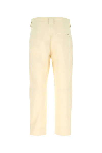Jil Sander Ivory Cotton Pant In Yellow