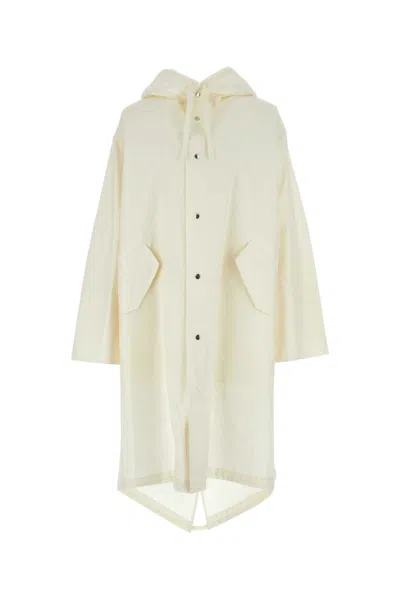 Jil Sander Cotton Hooded Raincoat In Neutral