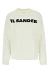 Jil Sander Crew Neck Long Sleeves T-shirt With Ribbed Collar And Printed Logo On The Front Clothing