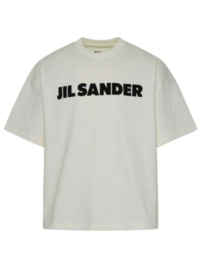 Jil Sander Ivory Cotton T-shirt In Grey