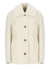 Jil Sander Reversible Buttoned Shearling Jacket In Neutrals