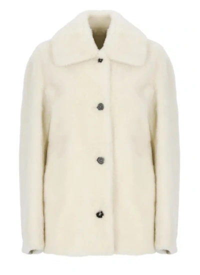 JIL SANDER JIL SANDER IVORY FUR JACKET