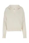 Jil Sander Ivory Cashmere Blend Oversize Sweater In Neutral