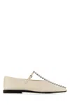 Jil Sander Ivory Leather Ballerinas In White