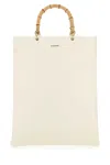 Jil Sander Crocodile-effect Leather Tote In White