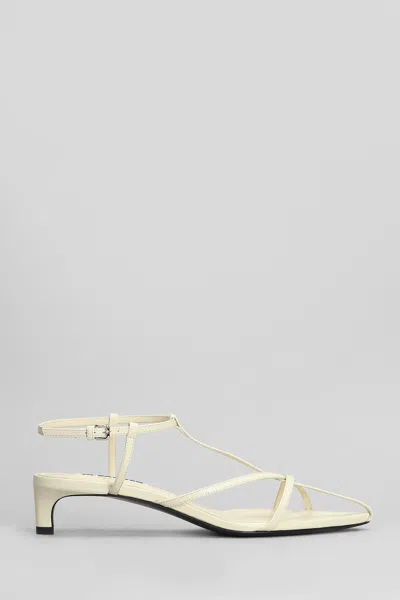 JIL SANDER IVORY LEATHER SANDALS