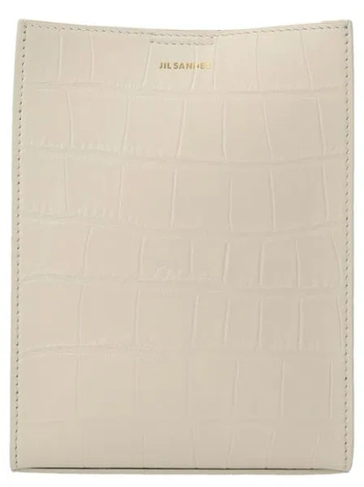 Jil Sander Ivory Leather Shoulder Bag In White