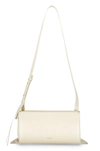Jil Sander Ivory Leather Small Empire Shoulder Bag In 105