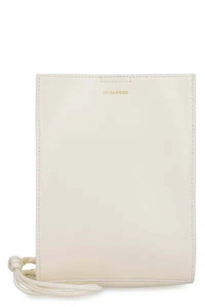 Jil Sander Ivory Leather Small Tangle Shoulder Bag In White