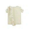 Jil Sander Woman Ivory Leather Tangle Shoulder Bag