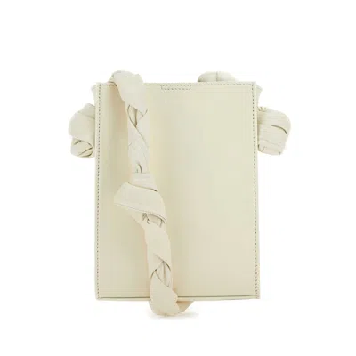 JIL SANDER JIL SANDER IVORY LEATHER TANGLE SHOULDER BAG