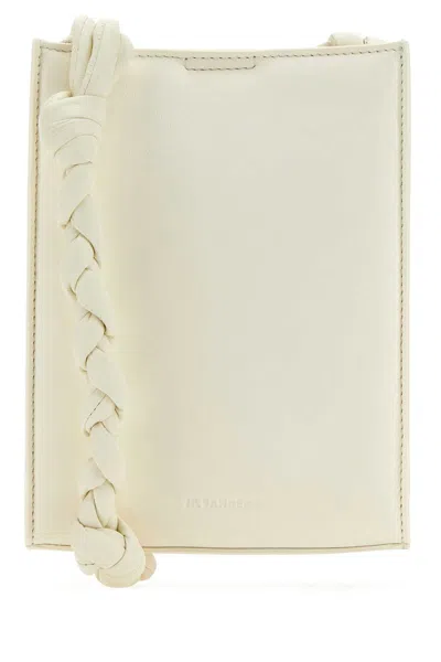 Jil Sander Ivory Leather Tangle Shoulder Bag In Purple