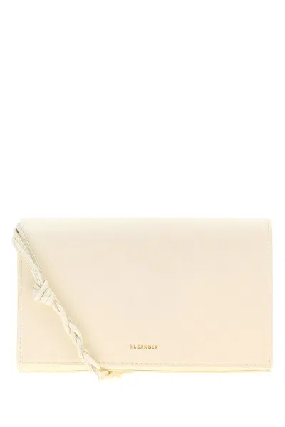 Jil Sander Ivory Leather Tangle Wallet In White