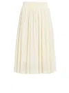Jil Sander Pleated Midi Skirt In Ivory