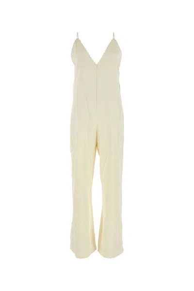 JIL SANDER IVORY SATIN JUMPSUIT