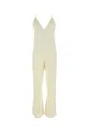 Jil Sander Ivory Satin Jumpsuit In Neutral