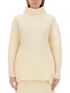 Jil Sander Ivory Solid Turtle Neck Sweater In White