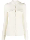 Jil Sander Ivory Stretch Wool Blend Shirt In White