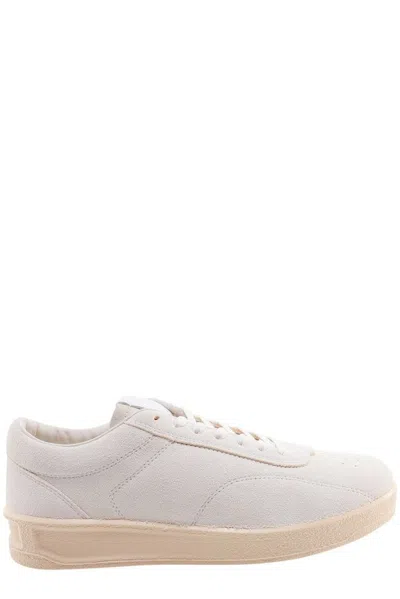 Jil Sander Ivory Suede Sneakers