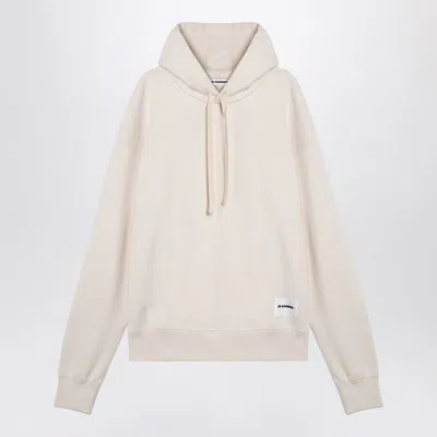 Jil Sander Ivory Sweater With Logo Patch In Beige